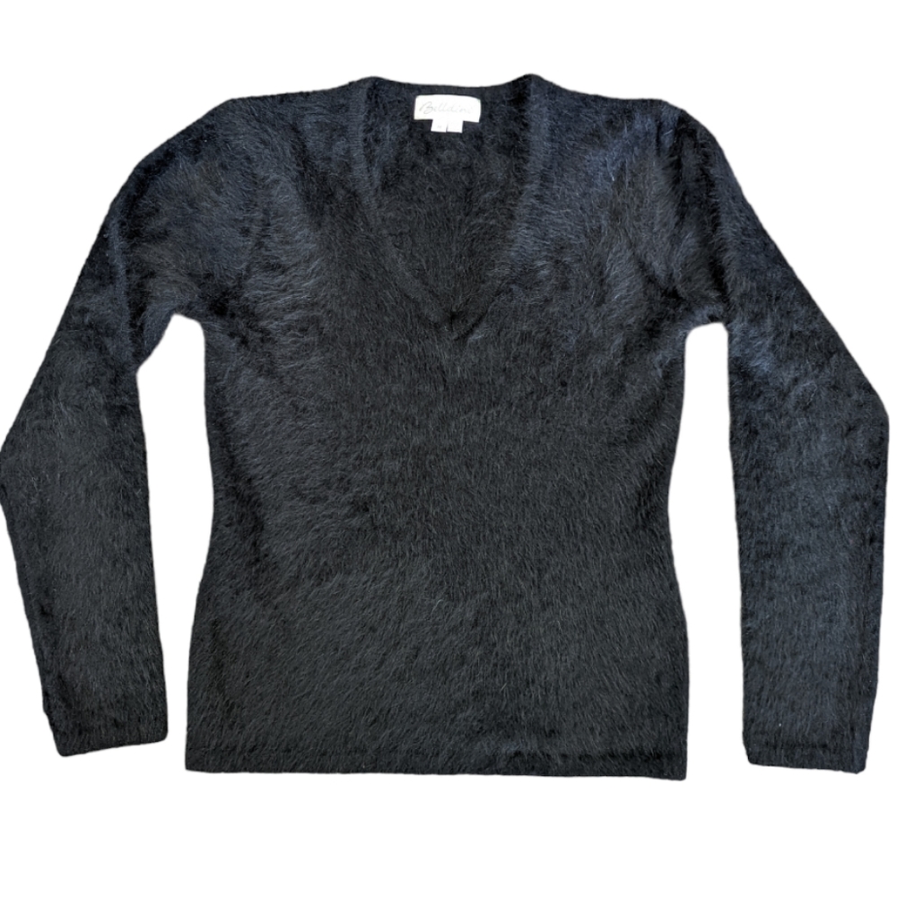 Vintage Black Angora Rabbit Hair Sweater